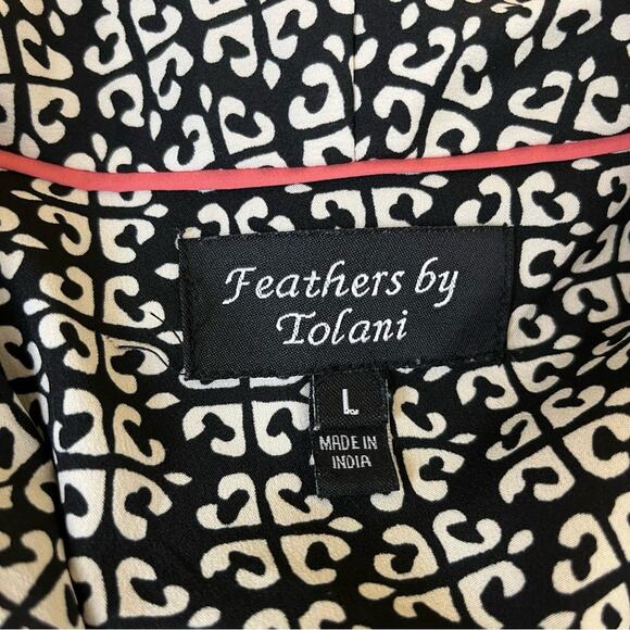 Feathers By Tolani Pattern Open Front Cardigan Jacket - Picture 7 of 8